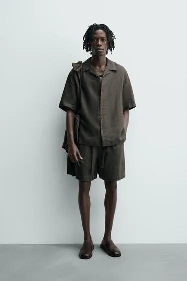 Рубашка свободного кроя из 100% льна