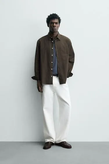 Рубашка оксворд с текстурой