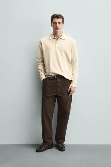 Поло в полоску с рельефной текстурой