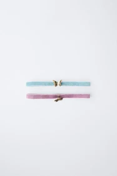 Набор из двух бархатных чокеров «бабочка-фея»- Заказать в России