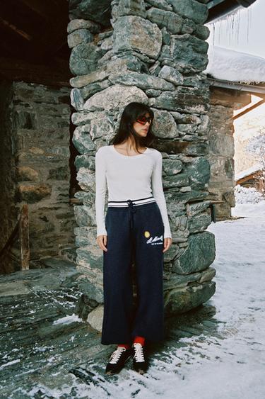 Zara Футболка в рубчик с длинными рукавами