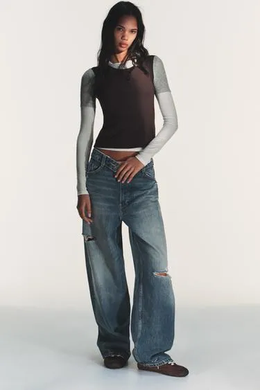 Футболка с эффектом тройного слоя и длинными рукавами