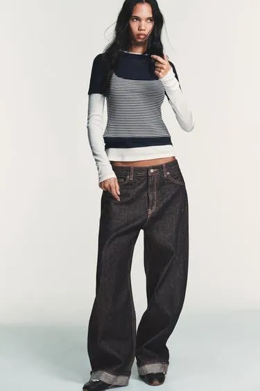 Футболка с эффектом тройной полоски- Заказать в России