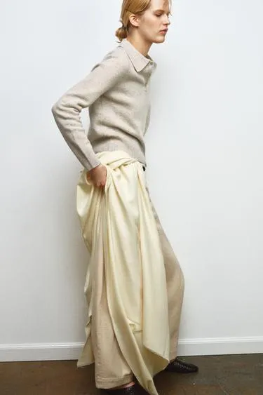 Однотонное поло из 100% шерсти