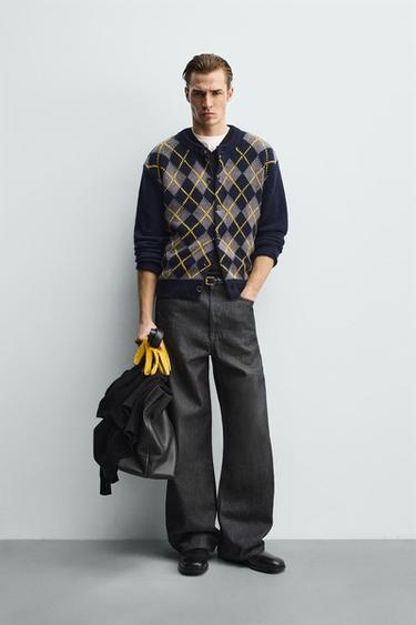 Кардиган из 100% шерсти с узором