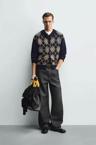 Кардиган из 100% шерсти с узором- Заказать в России