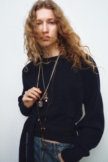 Zara Набор из трех ожерелий с камнями и шармами