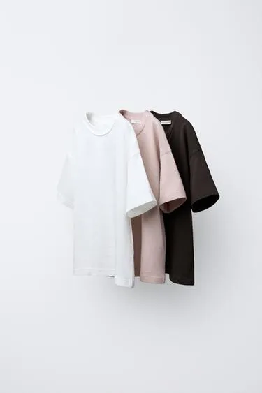 Набор из трех однотонных футболок- Заказать в России