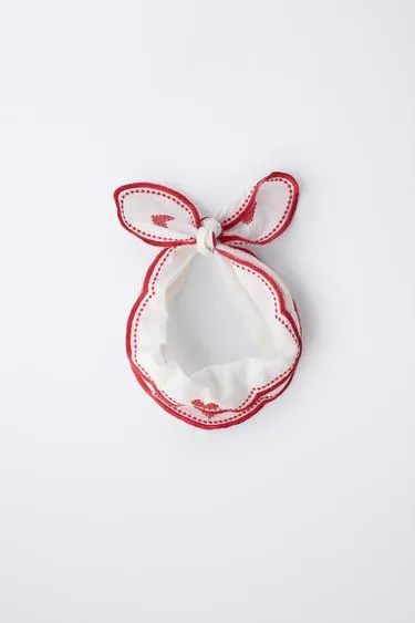 Бандана с вышитыми волнами и сердечками- Заказать в России