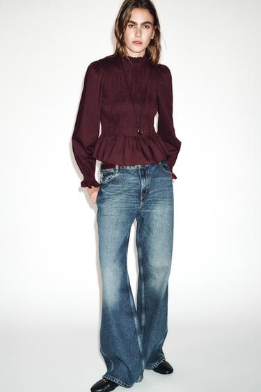 Zara Рубашка с жатым эффектом