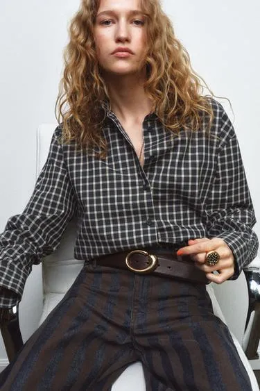 Ремень из 100% кожи с овальной пряжкой