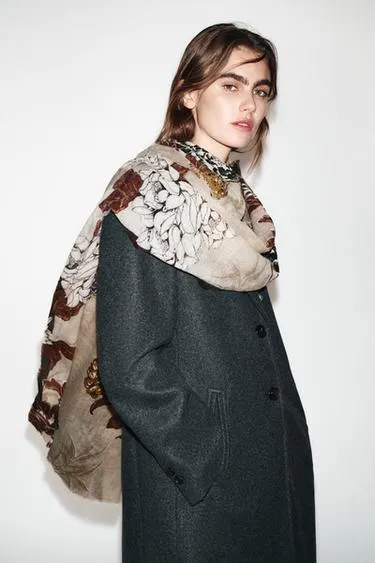 Шарф с цветочным принтом- Заказать в России