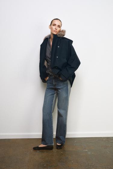 Zara Тренч с меховым воротником — ZW COLLECTION