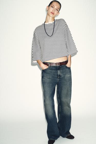 Zara Футболка оверсайз в полоску купить с доставкой.