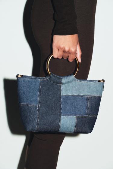 Zara Мини-сумка-мешок с пэчворком