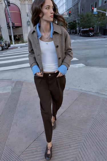 Zara Короткое пальто из шерсти