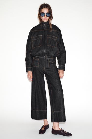 Zara Утепленный бомбер с воротником-стойкой