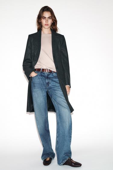 Zara Пальто из мягкой ткани с подплечниками