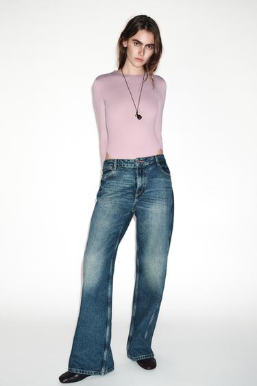 Zara Боди из полиамида с длинными рукавами