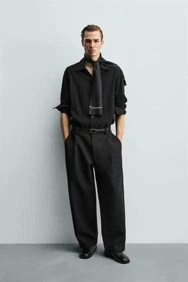 Рубашка RELAXED FIT из струящейся ткани- Заказать в России