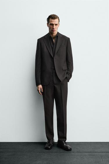 Костюмный блейзер с узором «гусиная лапка»