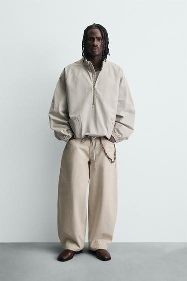 Zara Толстовка с карманом кенгуру и молнией