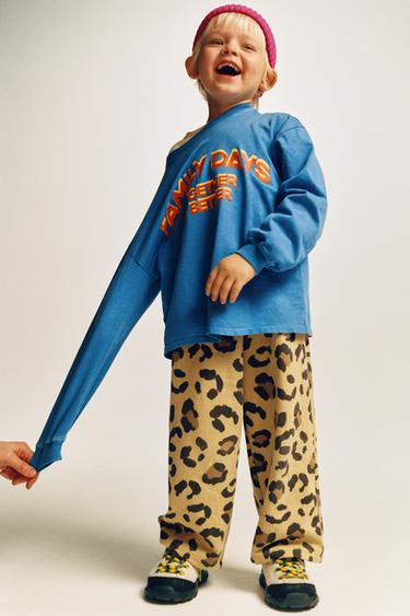 Брюки STRAIGHT из мягкой ткани с анималистическим принтом- Заказать в России