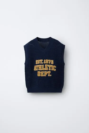 Трикотажный жилет с текстурным текстом- Заказать в России