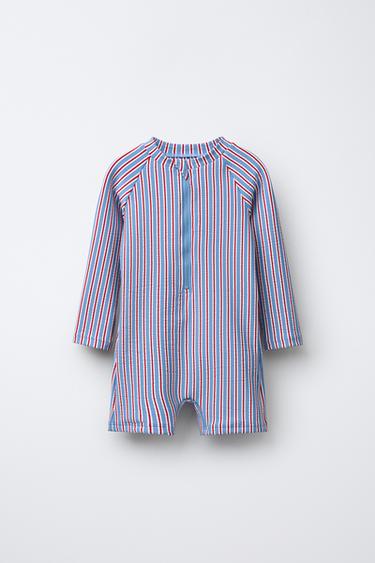 Zara 1-6 лет/купальник с полосатым комбинезоном
