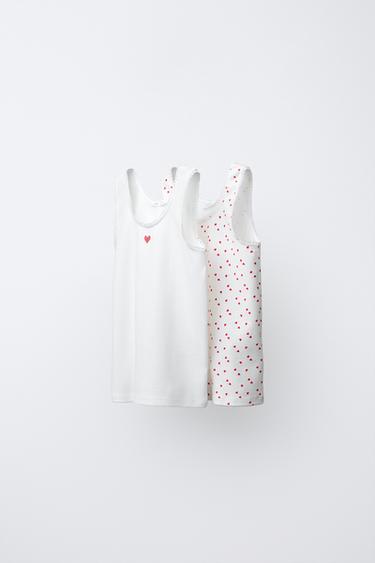 Zara Набор из двух футболок с принтом «сердца» купить с доставкой.