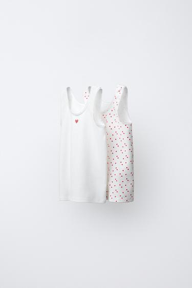 Zara Набор из двух футболок с принтом «сердца»