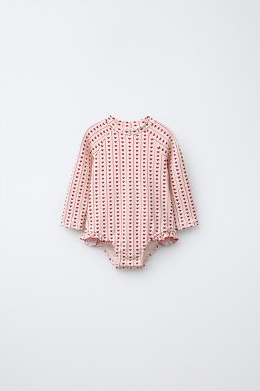Zara 1-6 лет/купальник с сердечками
