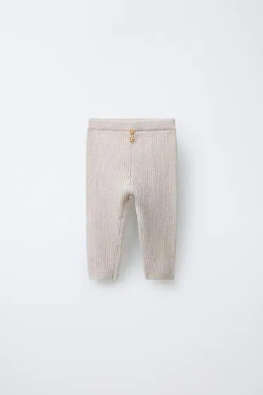 Легинсы в рубчик с пуговицами