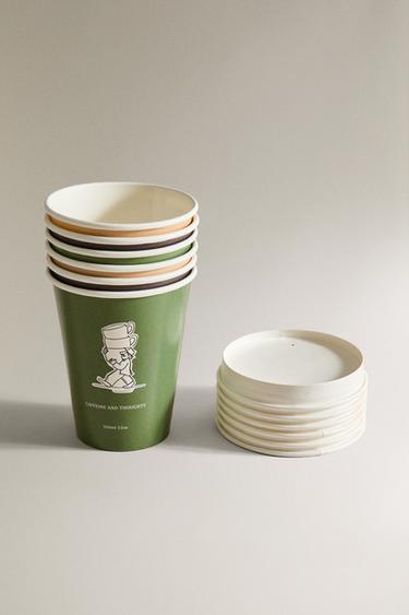 Zara Набор бумажных стаканчиков с крышкой (набор из 6)