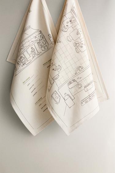 Zara Набор хлопковых кухонных полотенец CAFé (набор из 2 шт.) купить с доставкой.