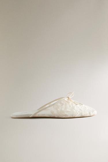 Zara Туфли-мюли с вышивкой цветов