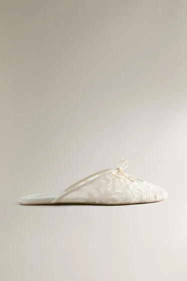 Туфли-мюли с вышивкой цветов- Заказать в России