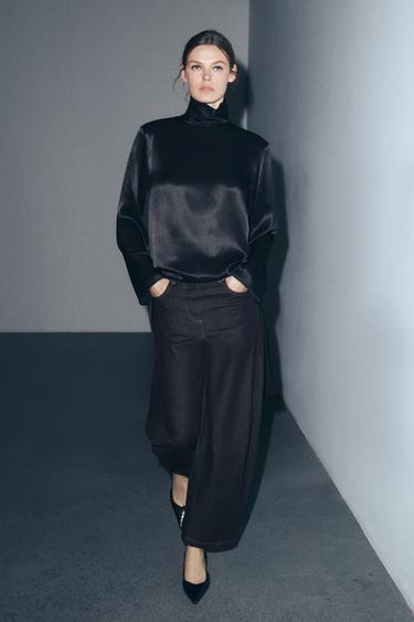 Zara Джинсы ZW COLLECTION ANKLE BALLOON со средней посадкой