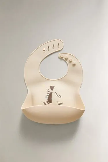 Детский силиконовый слюнявчик с изображением кролика