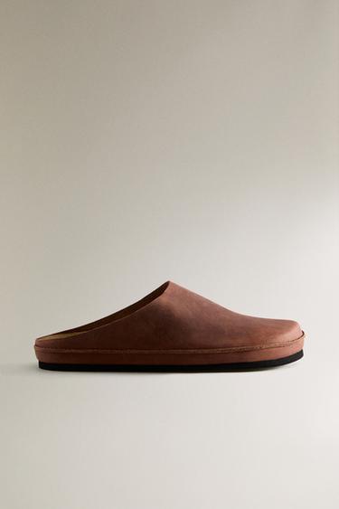 Zara Минималистичные кожаные сабо