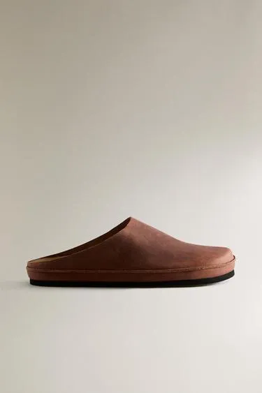 Минималистичные кожаные сабо- Заказать в России