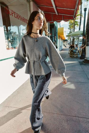 Zara Джемпер вязаный, со шнурком