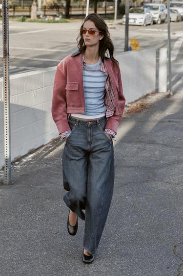 Zara Джинсы Z1975 WIDE LEG свободного кроя со швами