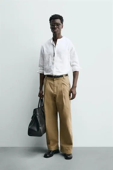 Брюки BARREL FIT со складками- Заказать в России