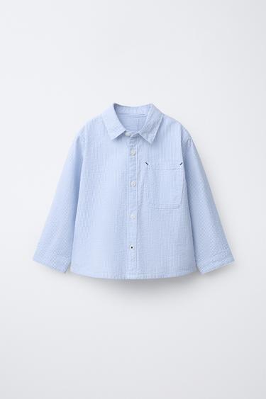 Zara Базовая рубашка из жатой ткани