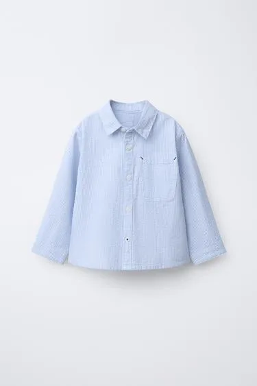 Базовая рубашка из жатой ткани- Заказать в России