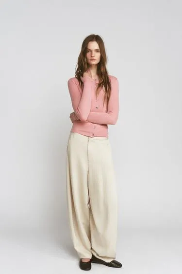 Кардиган из 100% шерсти в рубчик- Заказать в России