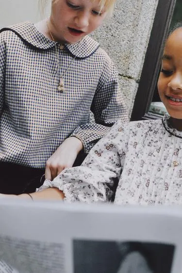 Рубашка в клетку с круглым воротником- Заказать в России