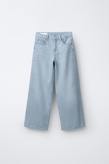 Zara Джинсы WIDE LEG со звездами купить с доставкой.