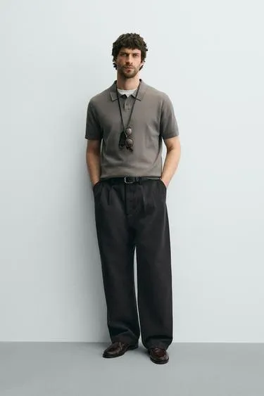 Поло из ребристого трикотажа- Заказать в России